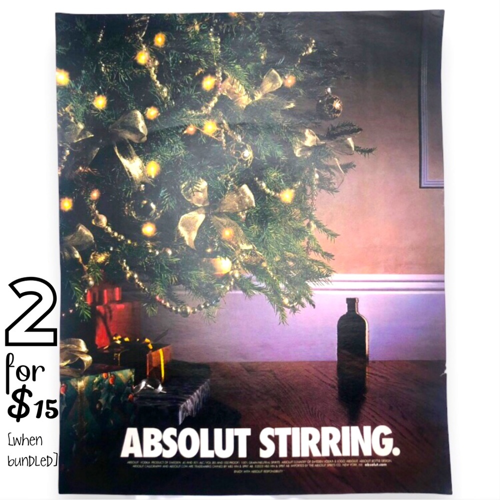 🟢[Absolut Vodka] ABSOLUT STIRRING Original 2003 Vintage Magazine Advertisement